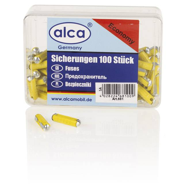 Предохранители круглые Alca, 5 А, 100 штук