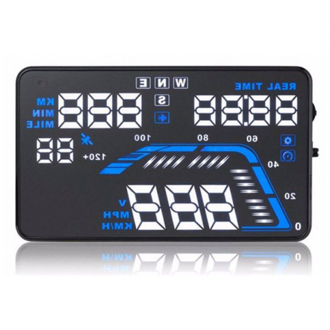 Проектор на лобовое стекло (HUD дисплей) Q7 с модулем GPS