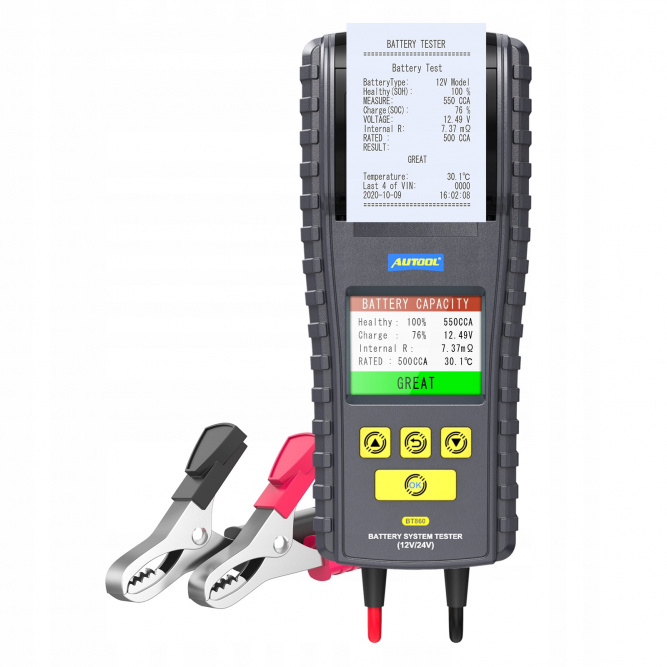 Тестер АКБ Autool BT-860 с термопринтером (12-24 В)