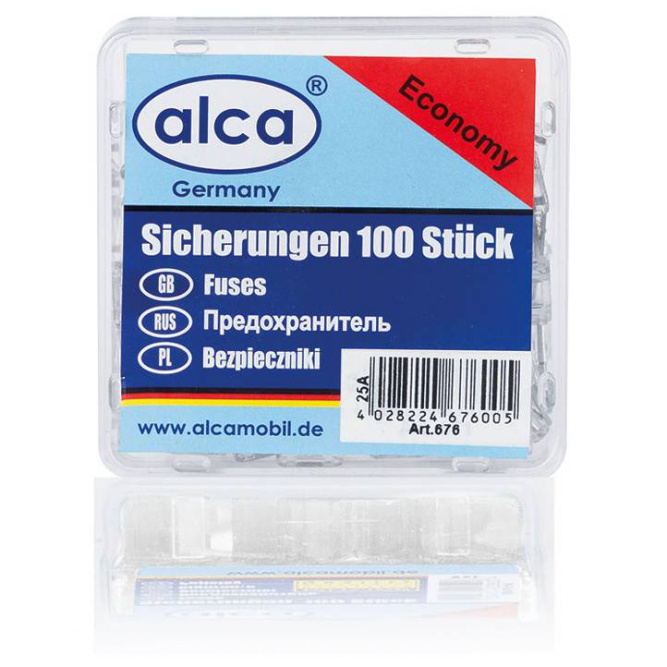 Предохранители флажковые мини Alca, 25 А, 100 штук
